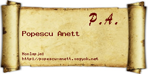 Popescu Anett névjegykártya